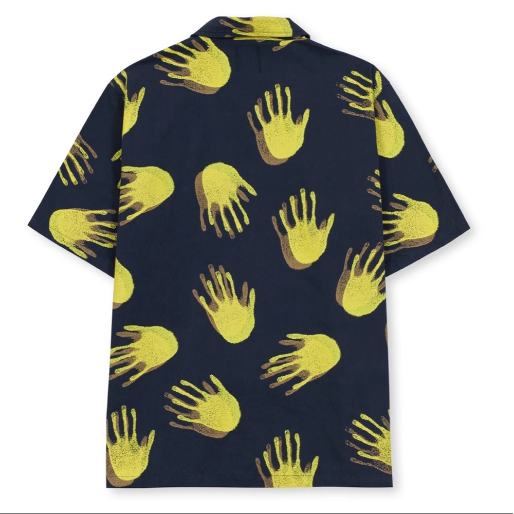 NWT BRAIN DEAD X GOTCHA POPLIN SHORT SLEEVE SNAP SHIRT - NAVY PERFECT CONDITION - Picture 2 of 4